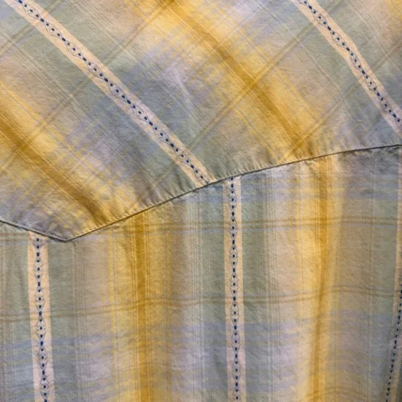 Larry Mahan Cowboy Collection Plaid Pearl Snap Shirt Men's L Western - Picture 8 of 8